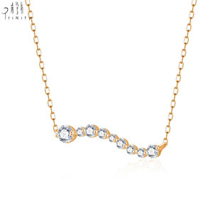 Popular Wholesale Modern Ladies Jewelry Daily Wearing Handmade Natural Diamond 18K <b>Solid</b> Yellow <b>Gold</b> Necklace <b>Pendant</b> For Women - Product Image 2