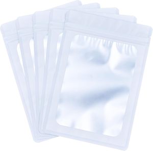 Bolsas Sellables con Cierre Hermético, Blancas, de Mylar, con Frente Transparente, a Prueba de Olores, Reutilizables, con Cierre Ziplock para Líquidos y Sólidos - Product Image 1