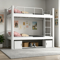 Lit superposé en métal, idéal pour les chambres étroites et les espaces multi-personnes, fourni directement par l'usine.