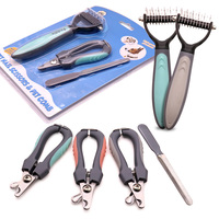 Kit de toilettage pour animaux de compagnie, brosse démêlante pour chien et chat, coupe-ongles avec lime, brosse anti-peluches et coupe-ongles pour animaux de compagnie