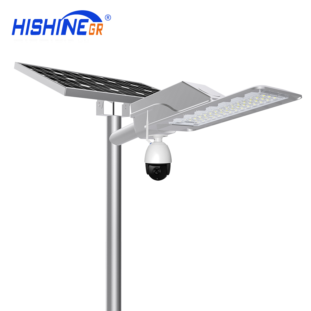 Hishine 100 Вт, коммерческий светодиодный уличный фонарь на солнечной батарее с 4G, беспроводная камера видеонаблюдения, водонепроницаемая уличная IP65