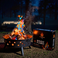 25g 50 Sachets de Poudre Magique pour Flammes Colorées, Effet Arc-en-ciel Longue Durée, pour Cheminées Extérieures et Intérieures