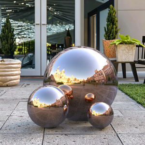 201 розовое золото из нержавеющей стали, плавающий шар, зеркало, садовые украшения, оптовая продажа, декоративный металлический шар для трансграничных - Product Image 2