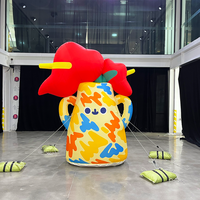 Équipement publicitaire : Vase gonflable géant personnalisé en tissu Oxford avec plante, pour la décoration d'événements