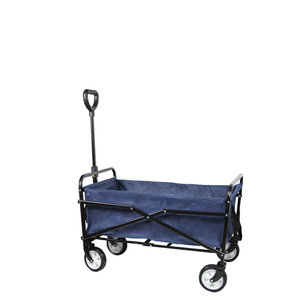 Folding <b>Trolley</b> With <b>4</b> <b>Wheels</b> Blue Fabric 82x43x73 Cm 60 Kg Capacity Camping Garden Use - Product Image 2