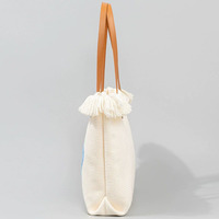 Grand sac fourre-tout bohème en toile pour femme, motif brodé ethnique, sac à bandoulière décontracté, sac réutilisable
