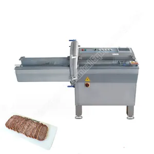 Máquina de corte de carne com serra dupla, equipamento industrial para corte de peito de carne, bacon e salsicha