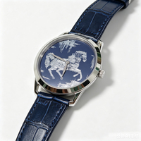 Montre de mode pour femme, boîtier en acier inoxydable texturé, bracelet en cuir de vache, mouvement à quartz analogique MIYOTA, étanche