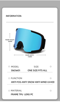 Lunettes de ski TWOOO SNOW01 UV400 pour hommes et femmes, sports d'hiver, snowboard, lunettes de soleil d'extérieur, vente en gros directe d'usine