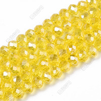 PandaHall 10 brins 4mm 6mm 8mm 10mm facettes Rondelle bleu clair Ab couleur galvanoplastie perles de verre