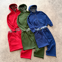 Fabricant de survêtements personnalisés : Ensemble sweat à capuche et short de survêtement à double ceinture à carreaux, deux pièces, OEM ODM, vente en gros, usine