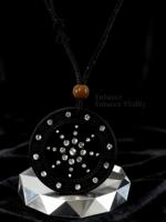 Pendentif quantique énergétique japonais haut de gamme en pierre de lave, tourmaline, strass, constellation noire, anti-rayonnement EMF pour enfants