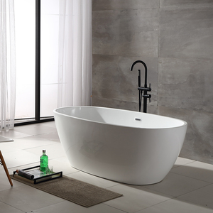 Vasca da Bagno Ovale Portatile Beatrice 170x80x60cm, Stile Giapponese, Autoportante, in Acrilico e Pietra Artificiale, per Appartamenti - Product Image 2