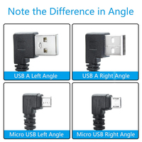 Cable de Extensión Micro USB en Ángulo de 90 Grados con Conector en Forma de L y Conductor de Cobre Puro para Computadora y Auriculares