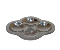Stainless Steel Chip & Dip Round Serving Tray