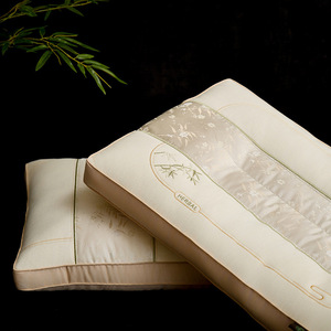 Chinese Style Cotton And Linen Comfort <b>Pillow</b> Rectangle Breathable High <b>Pillow</b> For Adults - Product Image 3