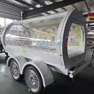 White Hearse Trailer Modern Design Coffin Cart Antique Electric Funeral Trailing Transparent Hearse - Product Image 3