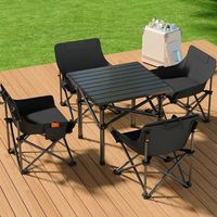 Table pliante d'extérieur portable multifonctionnelle pour pique-nique et camping avec chaises