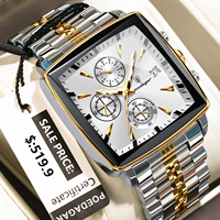 Jam Tangan Pria POEDAGAR 866 Bisnis Mewah, Jarum Bercahaya, Fashion Quartz, Tali Baja Anti Karat, Tahan Air, Reloj Montre