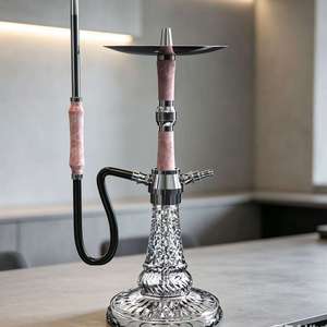 Pink <b>Crystal</b> Hookah Modern Water Pipe Glass Base Metal Stand Tobacco Smoking Accessory - Product Image 6