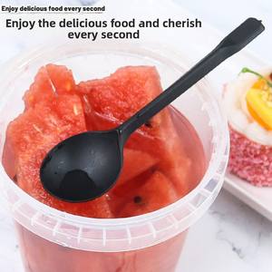 ช้อนพลาสติกแบบใช้แล้วทิ้งทรงเต่าทองหัวใหญ่สไตล์เกาหลี สำหรับใช้ในร้านอาหาร ซื้อกลับบ้าน ใช้กับน้ำแข็ง <span class=keywords><strong>ข้าวต้ม</strong></span> ข้าวผัด ซุป และอาหารที่ต้องการความหนืด - Product Image 2