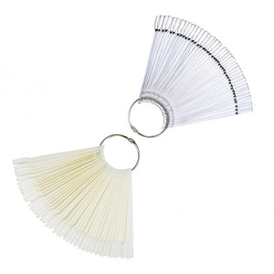 50 pièces de bâtonnets transparents en forme d'éventail pour échantillon de couleur d'ongles, outil de présentation et d'entraînement pour vernis à ongles, palette pour salon de manucure - Product Image 5