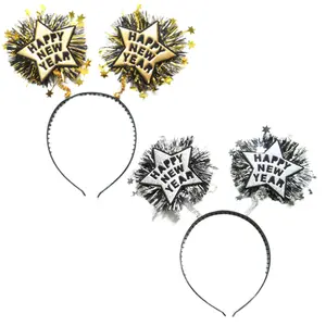 Gold Silber Weihnachtsparty Dekorationen frohes Neujahrsfest Kopfbänder Haarband Haarhoopzubehör Foto-Requisiten Partyzubehör