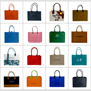 Bán buôn nhiều màu cảm thấy Túi tote mở đơn giản chữ bền cảm thấy Túi xách biểu tượng tùy chỉnh cảm thấy Túi mua sắm - Product Image 5