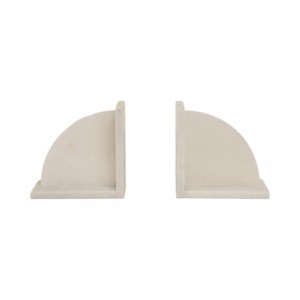 Porte-livres modernes en marbre demi-lune pour étagères, accessoires décoratifs pour bibliothèque et maison - Product Image 1