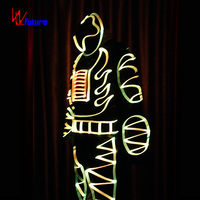 Costume de danse en fibre optique, costume de scène lumineux RGB, tenue de festival, tenue de DJ, tenue de club, tenue de robot cyberpunk pour unisexe