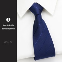 Herren 8CM Wide Lazy Pull Hochzeit Bräutigam Seiden krawatte Business Formale gestreifte Weste mit Reiß verschluss Casual Style Keine Notwendigkeit zu binden