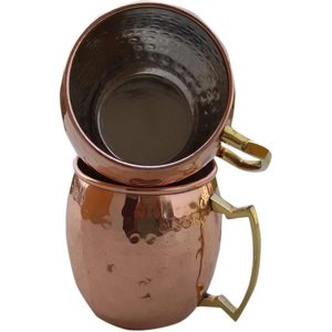 Maithil <b>Art</b> Handcrafted 16 Ounce Hammered Moscow Mule Ceramic Cups Solid Copper Beer Tumblers Dishwasher Safe <b>Set</b> 4 900ml - Product Image 1