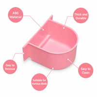 Mangeoire et abreuvoir suspendus modernes en plastique en forme de D, double usage universel pour ménagères, perroquets et petits oiseaux, toutes saisons
