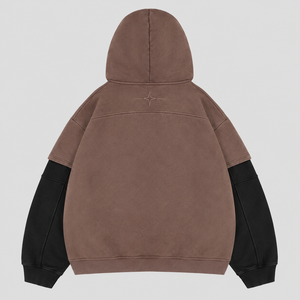 Sudadera con Capucha Personalizada, 450 GSM, Algodón, Estilo Holgado, Estampado Gráfico, Manga en Capas, Ropa Urbana, Estilo Callejero, Sudadera de Calidad para Hombre - Product Image 2