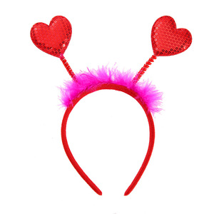 Pour <span class=keywords><strong>Amazon</strong></span> vente chaude amour bandeau de <span class=keywords><strong>cheveux</strong></span> saint valentin fête bandeau avec paillettes <span class=keywords><strong>plume</strong></span> pêche coeur <span class=keywords><strong>cheveux</strong></span> accessoires - Product Image 2