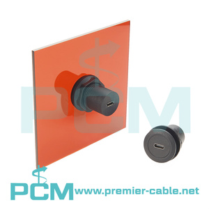 Адаптер <span class=keywords><strong>USB</strong></span>-C на Micro <span class=keywords><strong>USB</strong></span> (гнездо), сквозной, для монтажа на круглой панели, для шкафов, корпусов, настольных компьютеров - Product Image 3