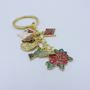 Personalizado Trinidad y Tobago lindo metal aleación flor modelo chapado en oro llavero viaje recuerdo coche colgante llavero - Product Image 3