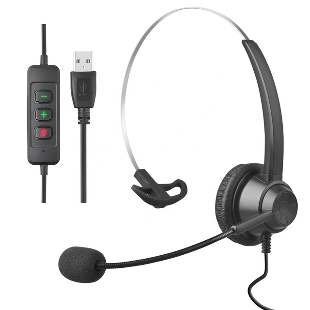 Hot Selling H36 Business Headset Cheap USB Wired Single Ear On-ear 2.2M Stereo Earphones for PC Computer & Call Centers