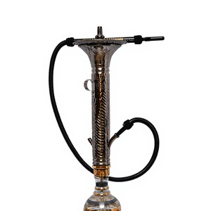 Authentique Ensemble Chicha Khalil Mamoon avec Filtre en Laiton Doré et Narguilé à Glace - Chicha à Noyau en Laiton Massif de 100 cm - Product Image 3