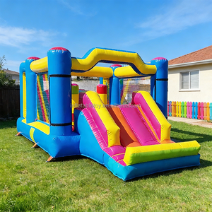 Obstacle gonflable commercial coloré pour enfants avec toboggan, <span class=keywords><strong>maison</strong></span> de jeu, équipement de jeu intérieur souple, château gonflable à louer - Product Image 1