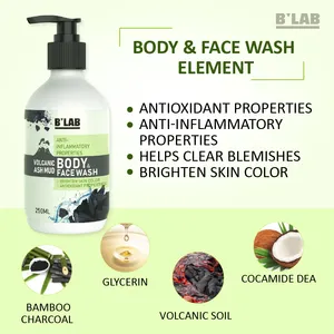 2022 Hot Selling Private Label Vulcanic Mud Body Wash Shower Gel para Mulheres Negras Adultos Feminino Corpo Skin Care Products