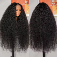Wig Rambut Asli India Tanpa Lem, Rambut Manusia dengan Kutikula Tertata Rapi, Wig HD Lace Frontal untuk Wanita Kulit Hitam