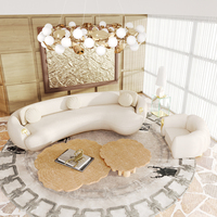 Table basse contemporaine de luxe en laiton avec placage en racine blanche et finition brillante, design inspiré de la nature