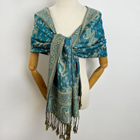 Châles en pashmina pour femmes, écharpe douce et soyeuse réversible, motif paisley vintage, jacquard, avec franges