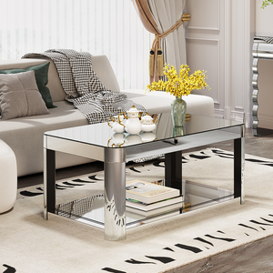 Baked Curved Mirror Modern Wood Coffee <b>Table</b> Living Room <b>Adjustable</b> <b>Height</b> Lift Center <b>Table</b> Premium Furniture - Product Image 6