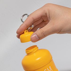 200ml/60gram Portable Plastic Drinkware GYM Sport Powder Container Pill Storage <b>Box</b> Keychain for <b>Milk</b> for Whey Protein Funnel - Product Image 3