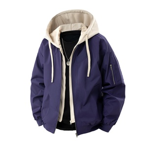 Veste à capuche minimaliste pour homme 2025 - Veste décontractée ample anti-éclaboussures pour l'extérieur |   LOGO personnalisé, ajustement et couleur - Product Image 4