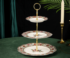 Assiettes en céramique vintage de luxe Assiettes à dîner en céramique royale Plat de service en porcelaine pour mariage - Product Image 4