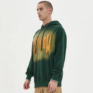 Streetwear Fabricante Sun Faded Tela Impresso 100% Algodão Hoodie 320gsm Moletom Com Capuz Moda Streetwear Vestuário para a Juventude - Product Image 3