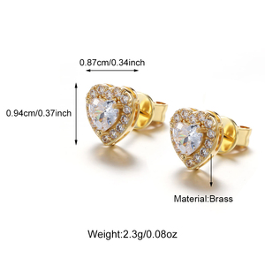 Fashion <strong>Earrings</strong> Jewelry Iced Out Heart Diamond Geometric <strong>Earrings</strong> Cubic Zirconia Clustered <strong>Stud</strong> <strong>Earrings</strong> Set for Women Gift - Product Image 6
